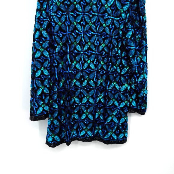 Laurence Kazar vintage sequined blazer 100% silk Woman’s size medium Large - Picture 14 of 15